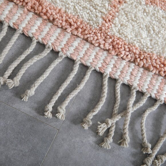 Coral Lattice - Handwoven wool rug- Authentic Craftsmanship-10ftx8ft - Picture 4 of 8